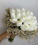 Dried baby breath and tulips
