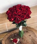 Silk and red roses
